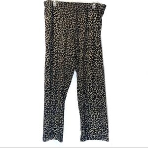 Leopard Fleece Pajama Pants Women’s Large
